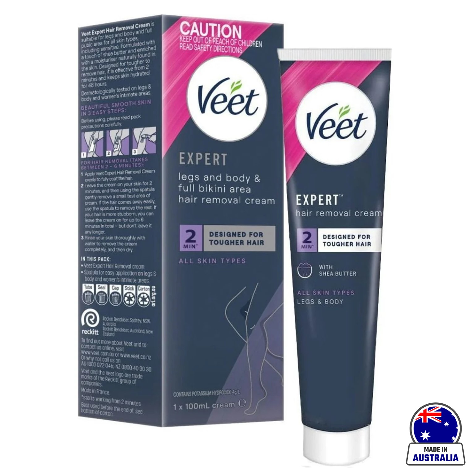 Veet Expert Legs and Body & Full Bikini Hair Removal Cream 100ml ครีมกำจัดขนสูตรอ่อนโยนพิเศษสำหรับจุดร่างกายซ่อนเร้นสินค้านำเข้าจากออสเตรเลียของแท้พร้อมส่ง