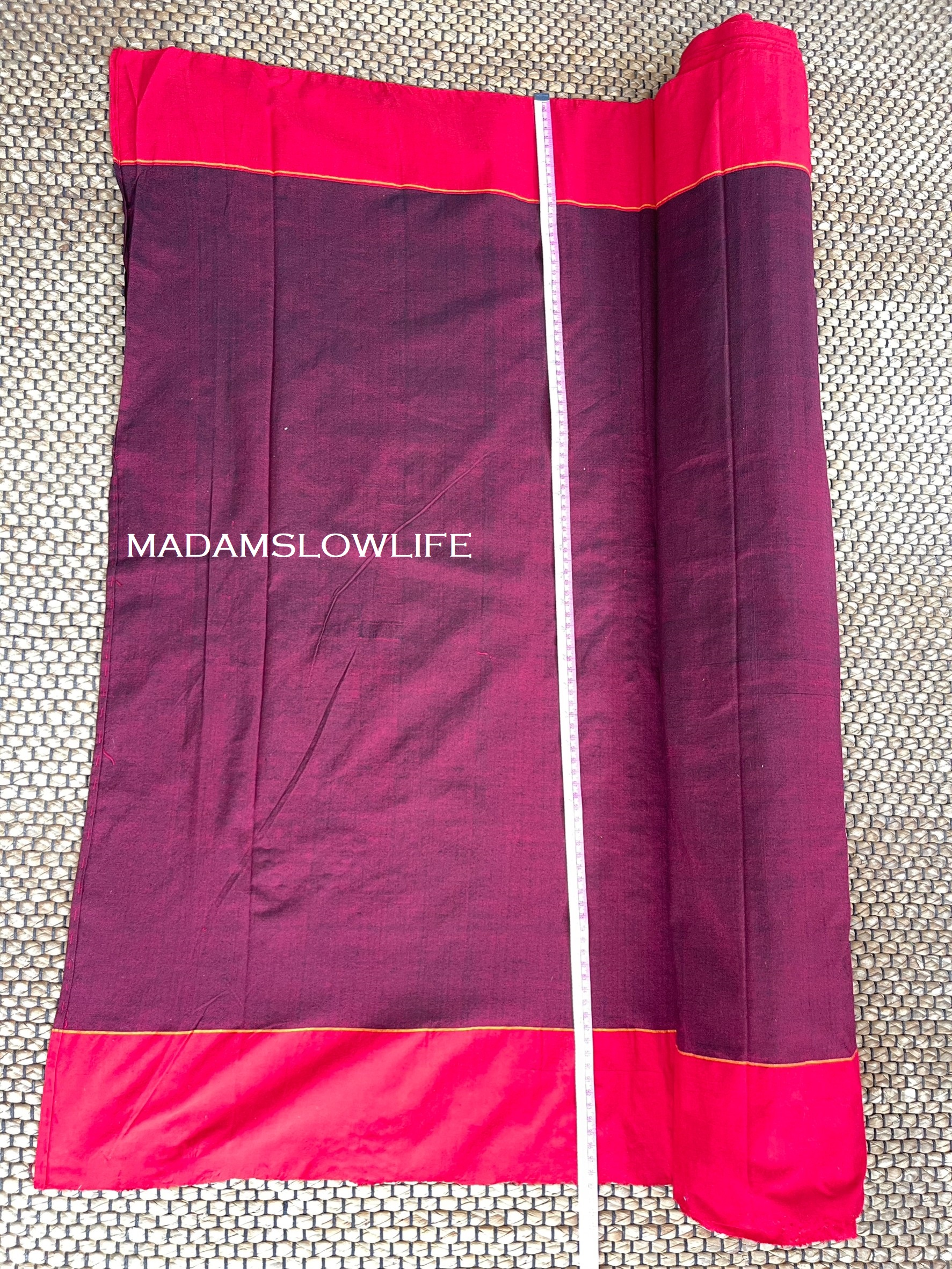 ผ้าฝ้ายทอมือ Cotton Fabric Hand Weaved ขนาด 98cm*100cm Hand made