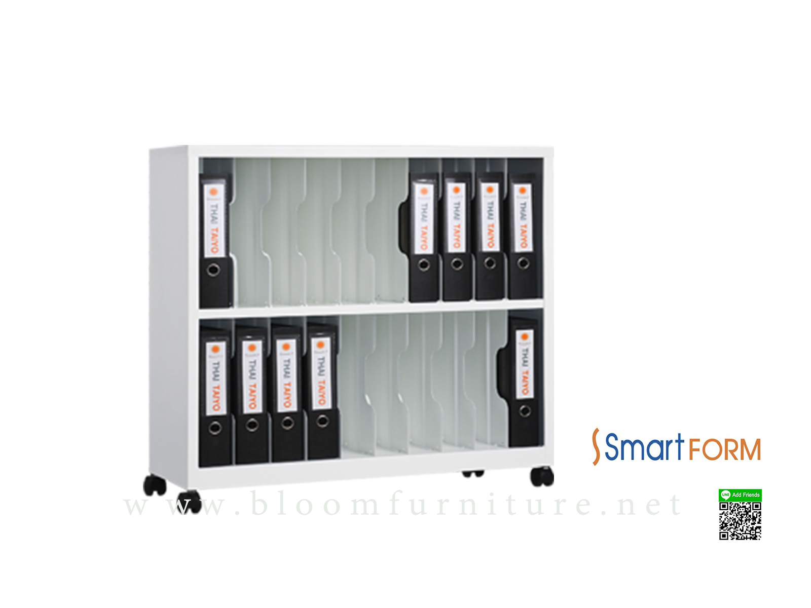 ชั้นวางแฟ้มเหล็ก 2 ชั้น 20 ช่อง SmartForm ขนาด 92.2x31.1x94.5 ซม.
