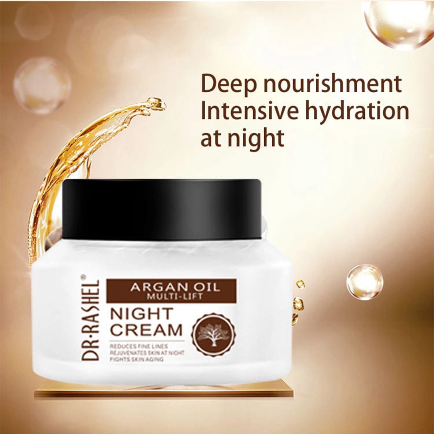 Dr.Rashel Argan Oil Multi Lift Moisturizing Night Cream 50g ครีมบำรุงผิวหน้าตอนกลางคืนสูตรพิเศษเพื่อผิวหน้ากระจ่างใสริ้วรอยแลดูจางลงจากสารสกัดธรรมชาติ