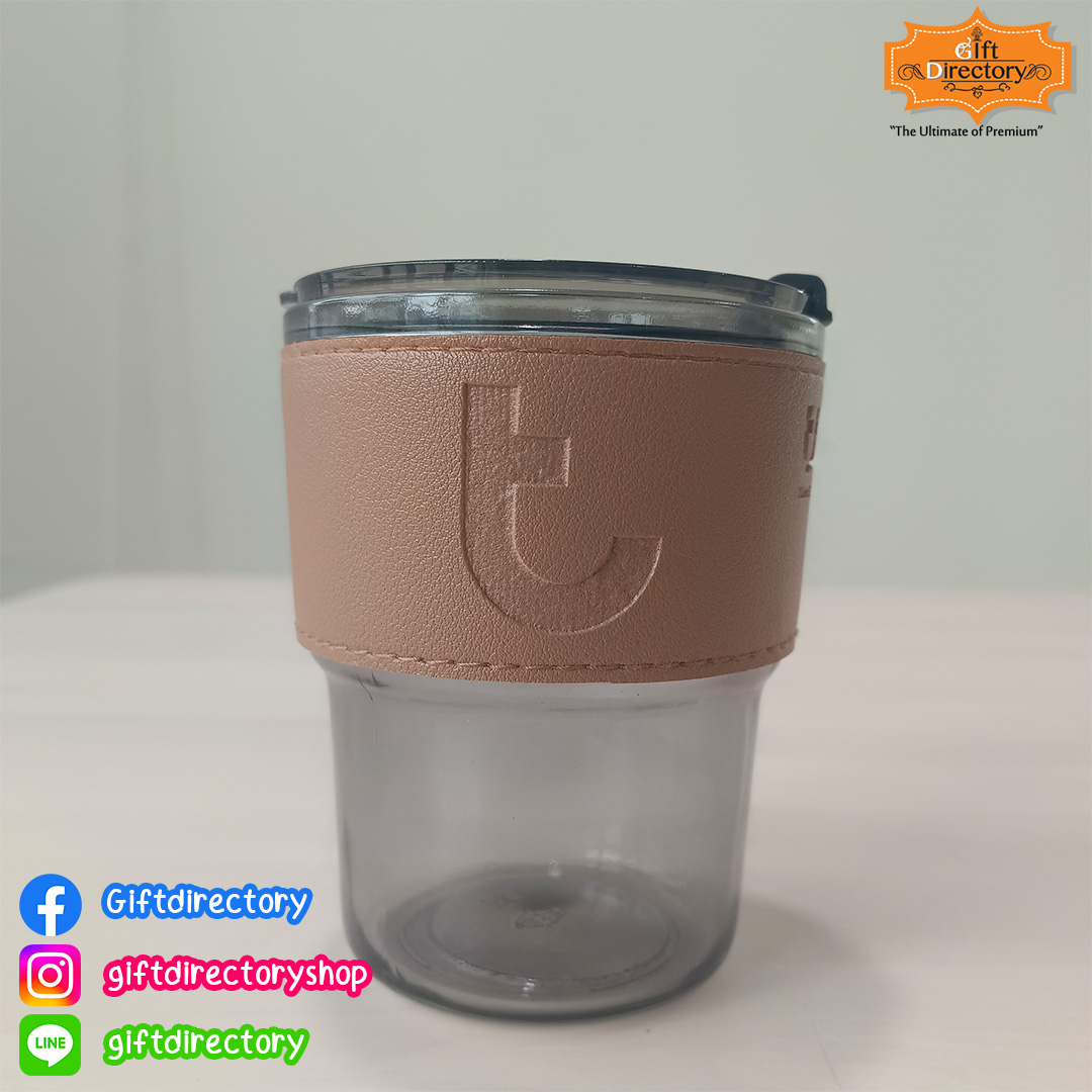 แก้วน้ำ eco ปลอกหนังPU