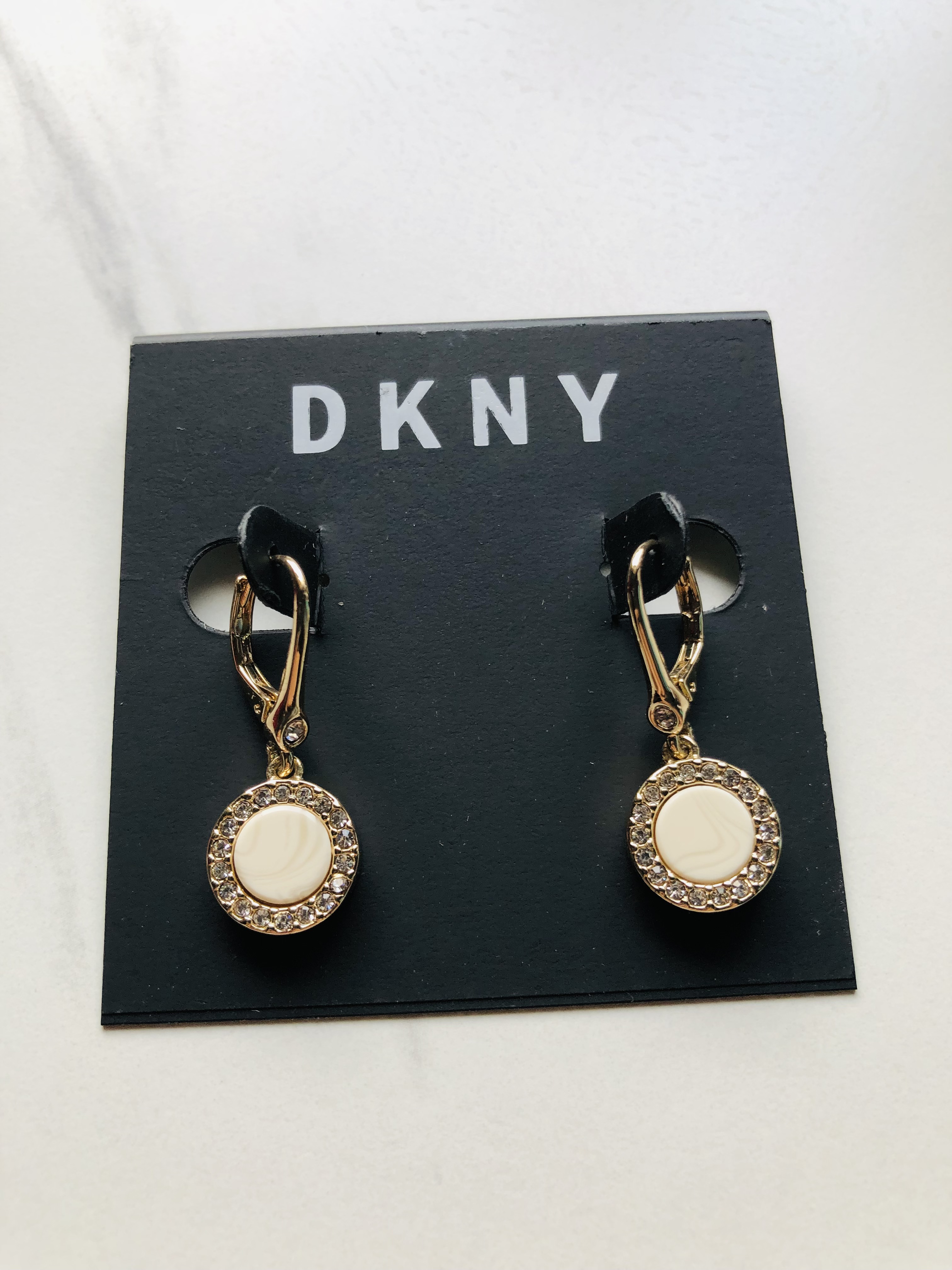 DKNY Crystal Lever Back Drop Earrings