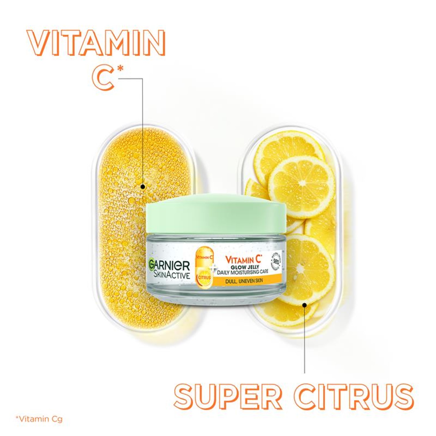 Garnier SkinActive Vitamin C Brightening Glow Jelly Moisturiser 50ml ผลิตภัณฑ์บำรุงผิวหน้ากระจ่างใสแลดูอ่อนกว่าวัยสูตรพิเศษสินค้านำเข้าจากออสเตรเลียของแท้พร้อมส่ง