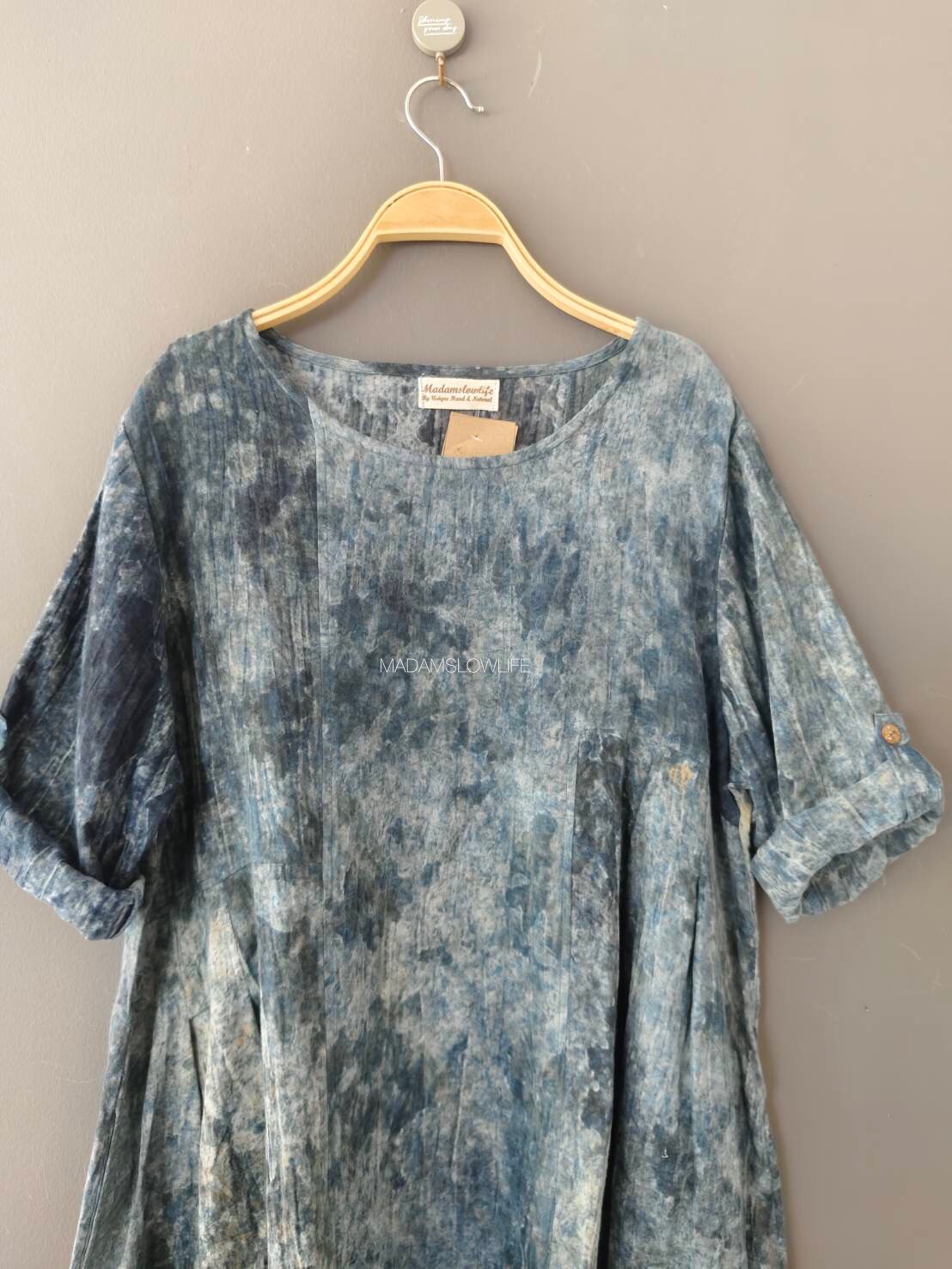 ชุดเดรสผู้หญิงคอกลม Size F มัดย้อมโดยใช้สีปลอดสารพิษ