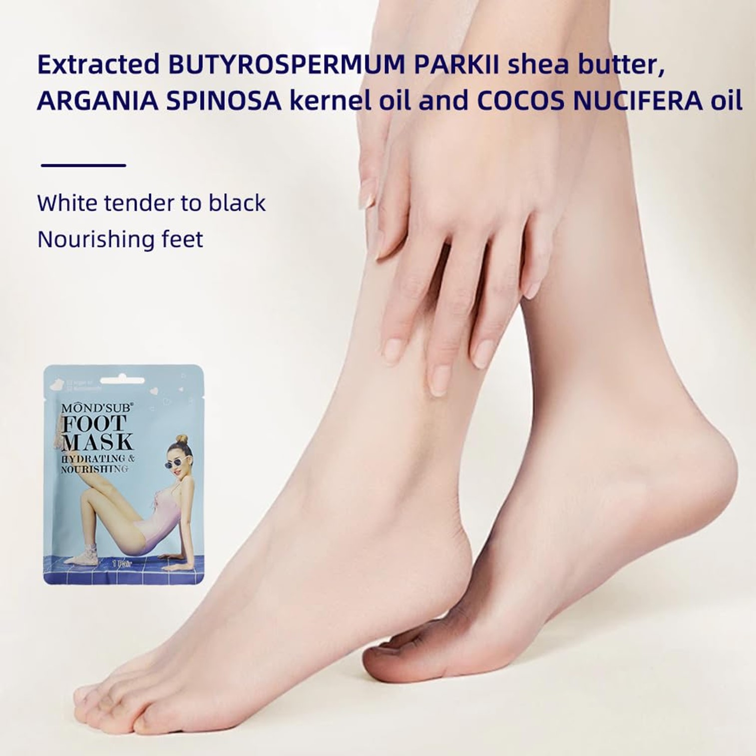 Mond’Sub Foot Mask Brighten&Moisturizing 3Pack ผลิตภัณฑ์มาส์คบำรุงผิวเนียนนุ่มกระจ่างใสสำหรับเท้าและฝ่าเท้าสูตรพิเศษจากต่างประเทศของแท้พร้อมส่ง
