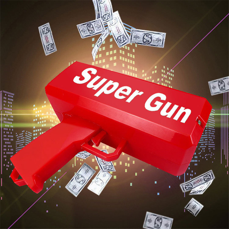 ปืนยิงแบงค์ ยิงเงิน อุปกรณ์ครบ พร้อมแบงค์เงิน เสียงยิงเงียบ supreme Cash Cannon- Money Cash Gun
