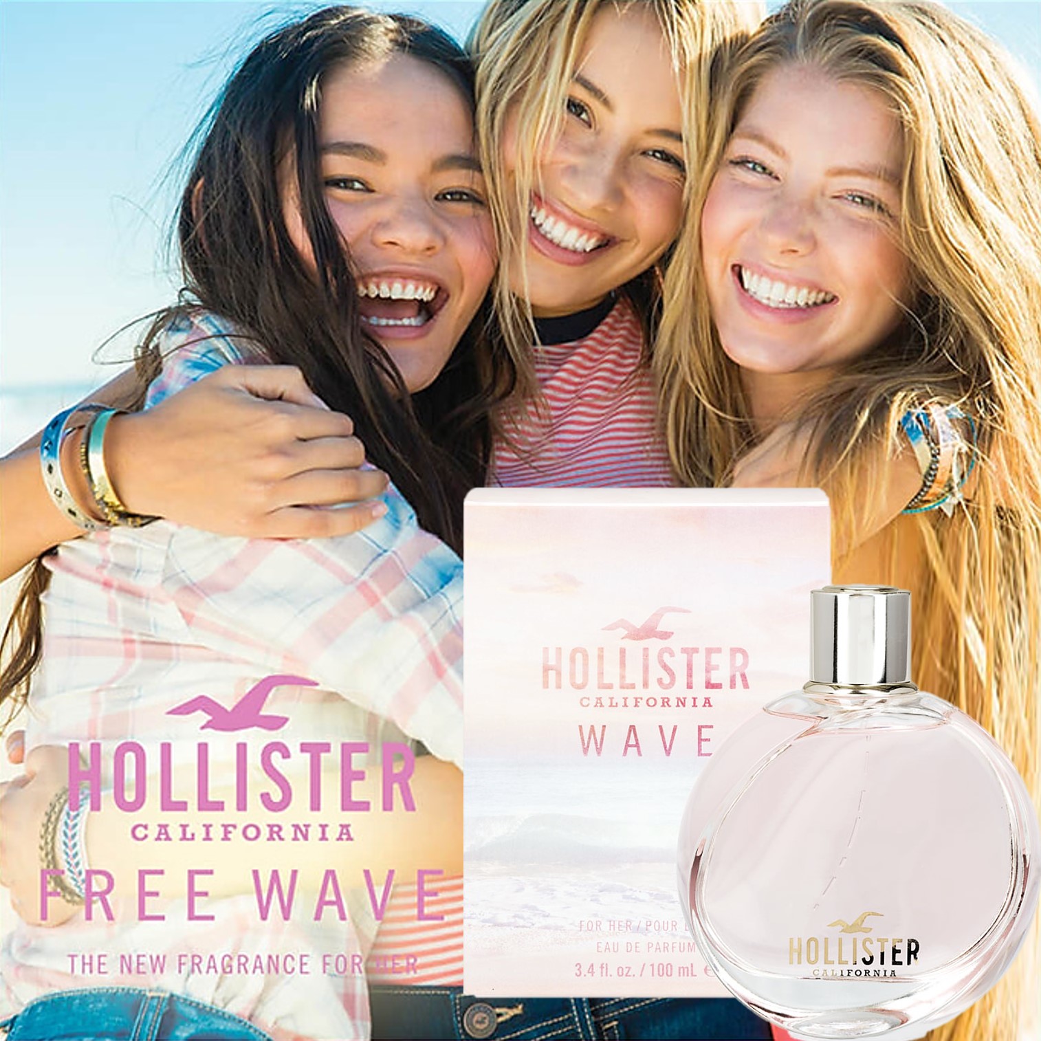 Hollister California Wave Her Eau De Parfum 100ml น้ำหอมสำหรับผู้หญิงกลิ่นหอมพิเศษรับประกันลิขสิทธิ์แท้นำเข้าจากต่างประเทศ