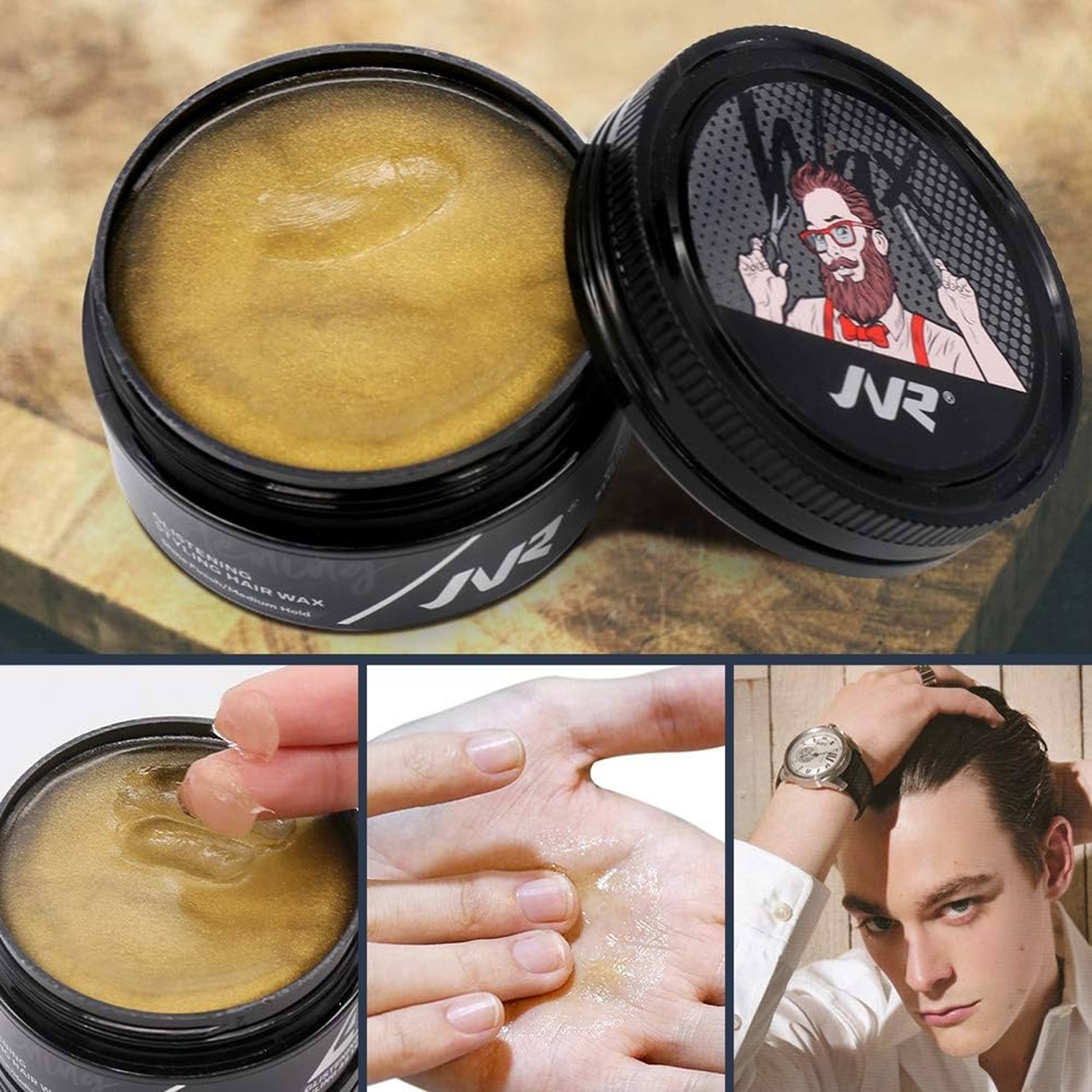 JVR Hair Wax Premium Styling Hair Wax for Men 80g ผลิตภัณฑ์จัดแต่งทรงผมผู้ชายสูตรพิเศษคุณภาพสูงจากต่างประเทศของแท้พร้อมส่ง