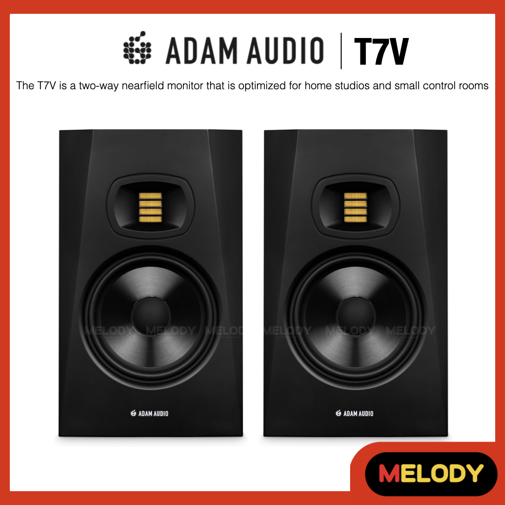 ADAM AUDIO T7V ลำโพงมอนิเตอร์ ดอกวูฟเฟอร์ 7"นิ้ว กำลัง Max 132w.RMS. Input XLR , RCA รับประกันศูนย์ 1 ปี
