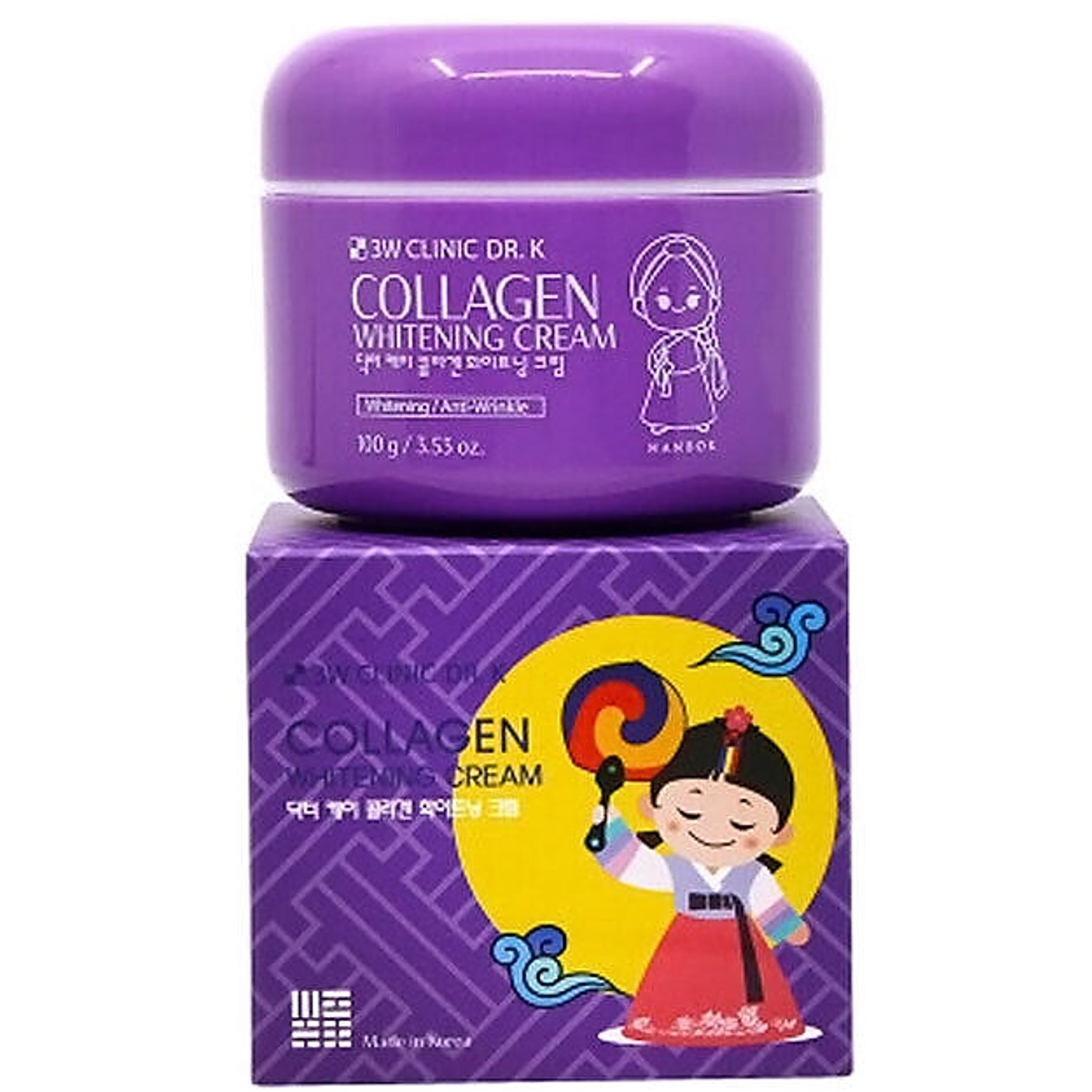 3W CLINIC DR.K COLLAGEN WHITENING CREAM 100g ครีมบำรุงผิวหน้าสูตรคอลลาเจนเข้มข้นจากเกาหลีของแท้เพื่อผิวหน้ากระจ่างใสแลดูอ่อนกว่าวัย