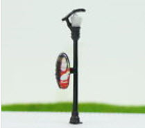 เสาไฟสีดำพร้อมป้ายโฆษณา 6V สูง 8 ซ.ม. / 5 ต้น