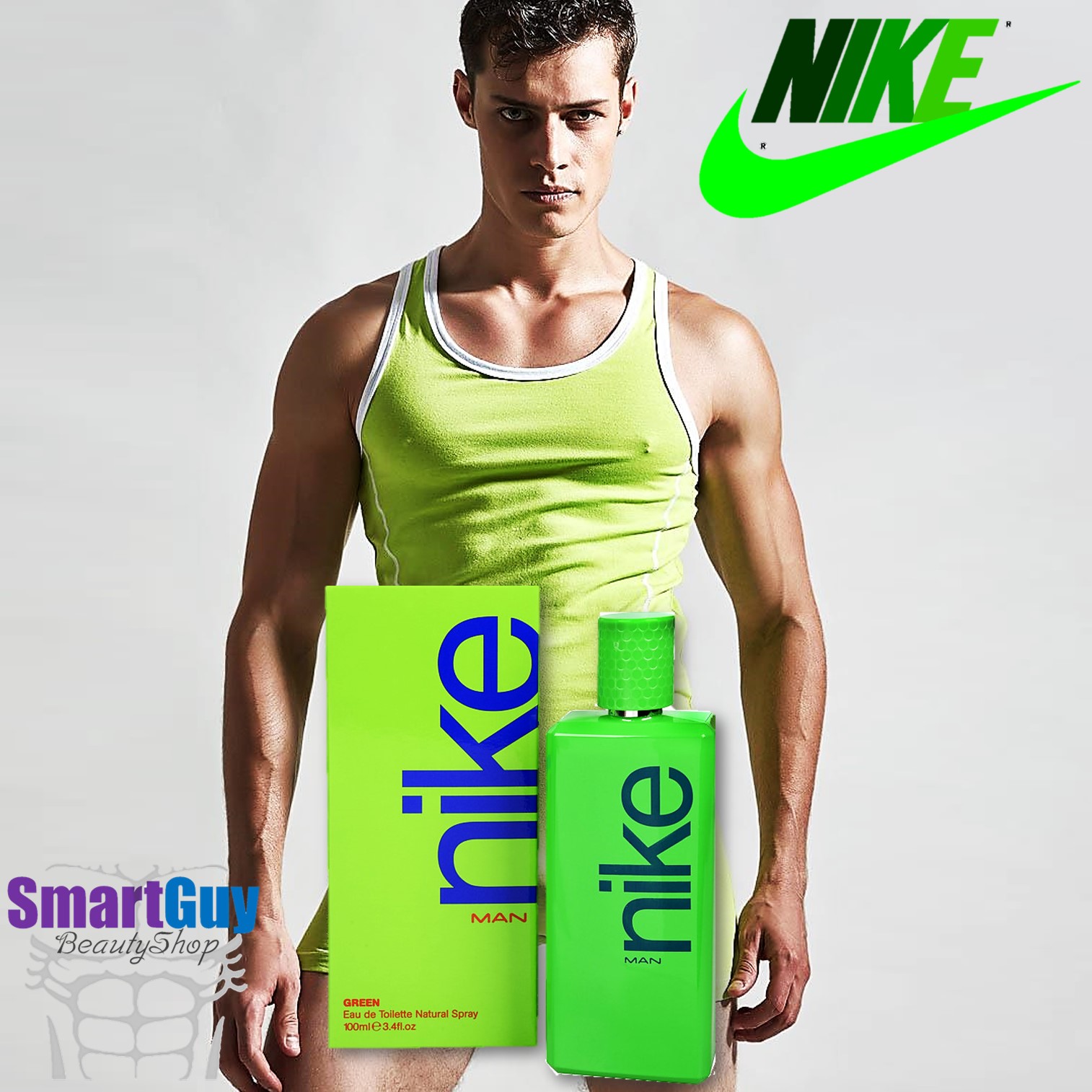 NIKE MAN Green Eau De Toilette Natural Spray 100ml. น้ำหอมลิขสิทธิ์แท้จากไนกี้สำหรับผู้ชายกลิ่นหอมเย็นสปอร์ตแมนผสานความเซ็กซี่น่าค้นหาชวนเข้ามาสัมผัสใกล้ๆ