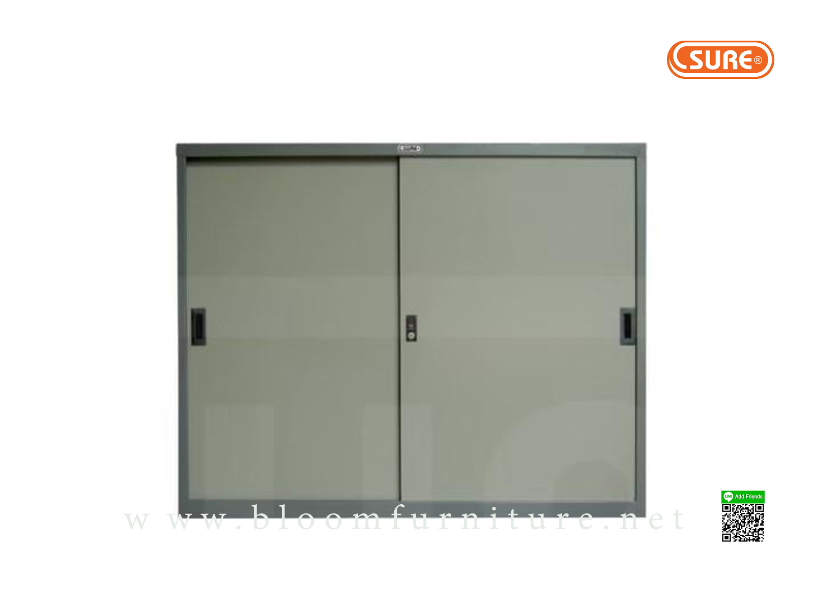 ตู้เหล็กเก็บเอกสารบานเลื่อนทึบ ขนาด 118.5x40.7x88 ซม. (SURE)