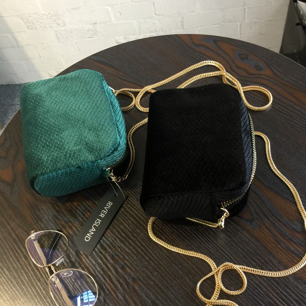 River Island Snake Print Mini Square Handbag