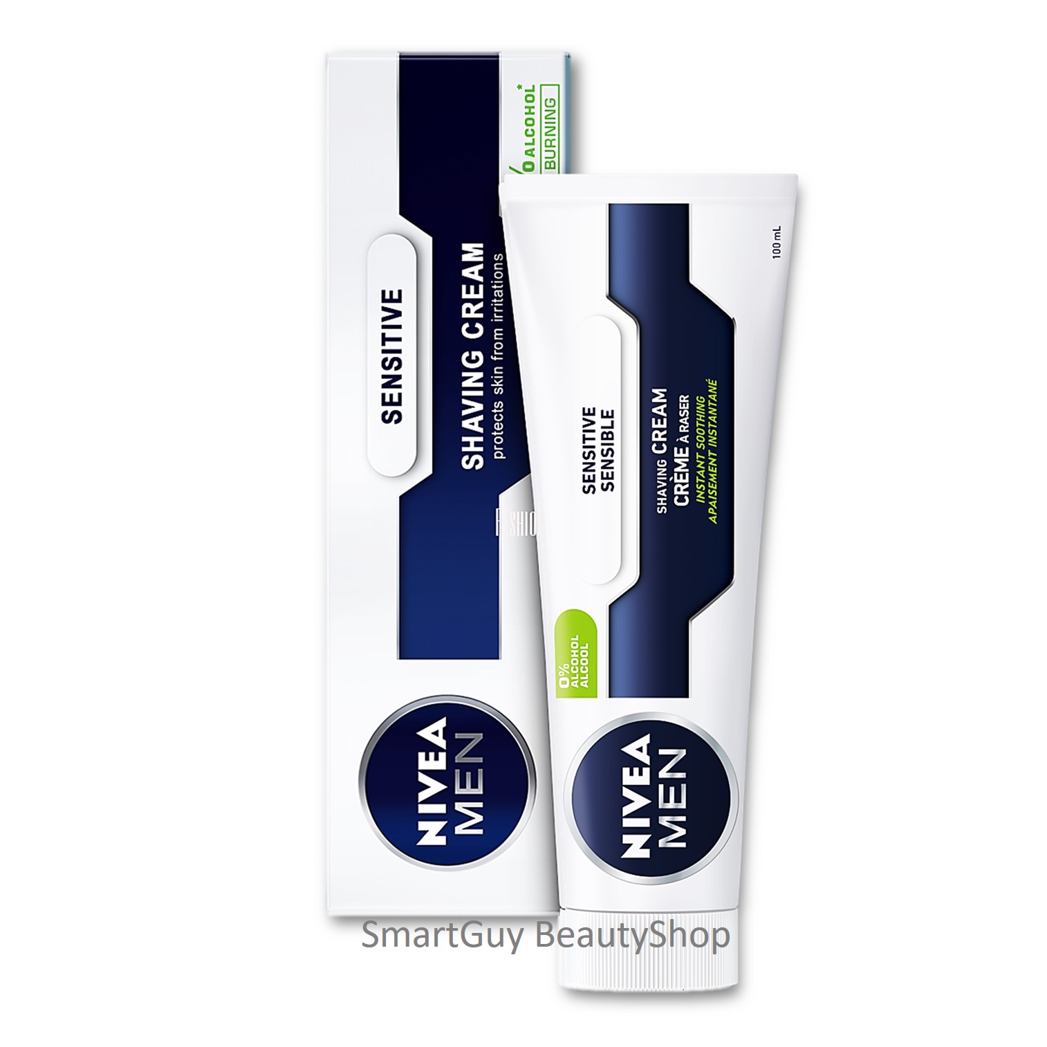 Nivea Men Sensitive Shaving Cream 100ml ผลิตภัณฑ์ครีมโกนหนวดสูตรอ่อนโยนกับผิวหน้าสำหรับผู้ชาย