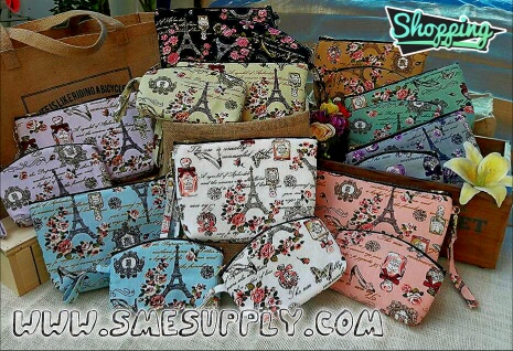 ขายส่งกระเป๋าแฮนด์เมดDuoVintageผ้าแคนวาสบุโฟมกันกระแทกเนื้อหนาอย่างดี 1 คู่