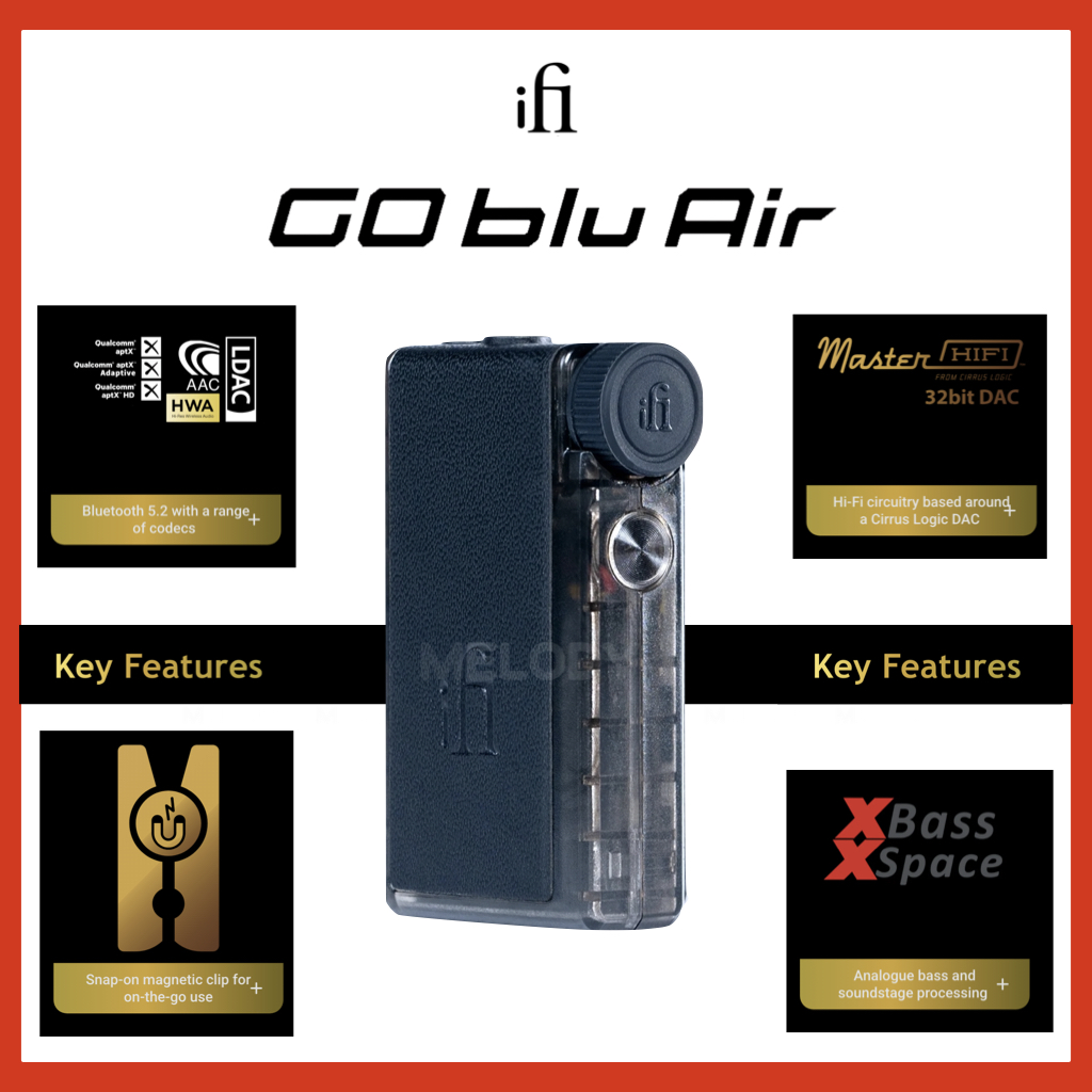 iFi audio GO blu Air DAC/ Headphone Amp มาพร้อมรองรับการเชื่อมต่อ Bluetooth ใช้งานแบบไร้สาย รับประกันศูนย์ ifi 1 ปี