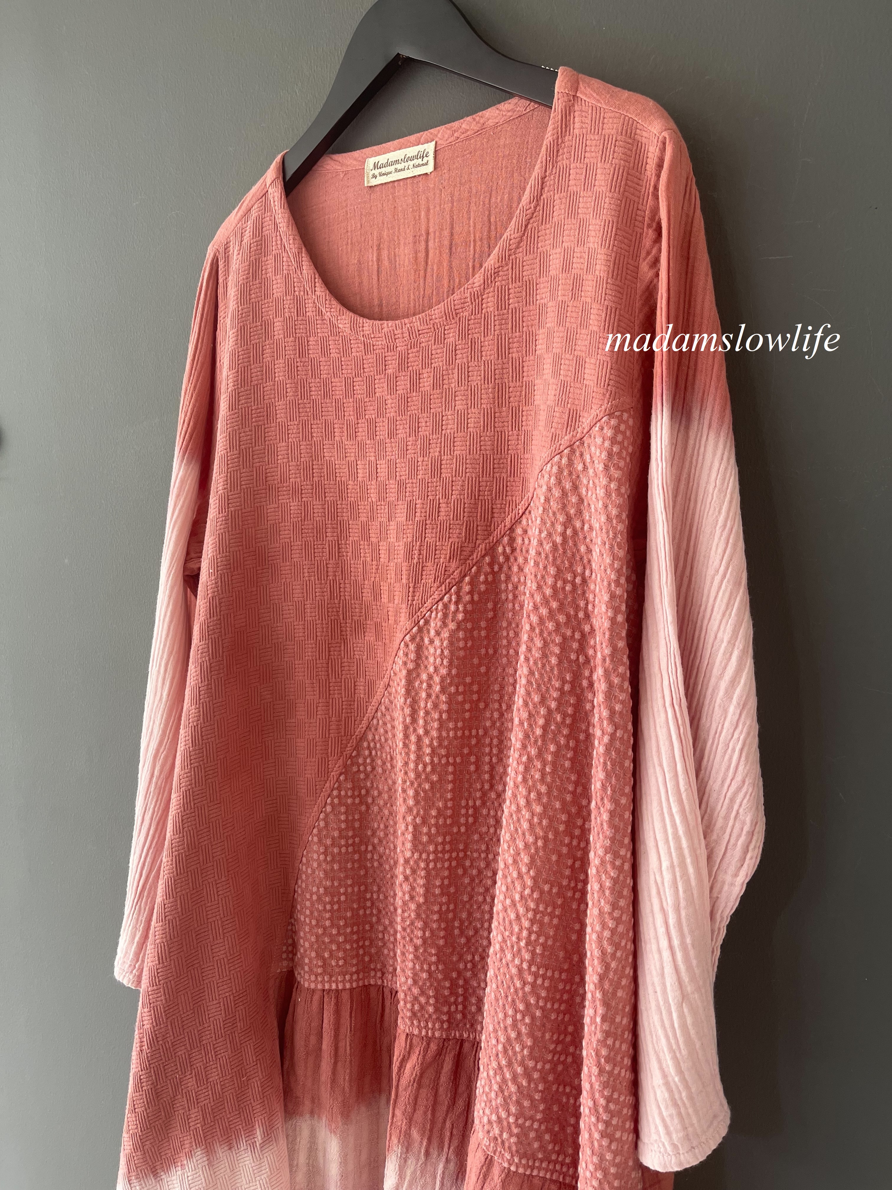 ชุดแซกมัดย้อมสีปลอดสารพิษ ผ้าคอตตอน 100% (ผ้าสาลู มีเทคเจอร์)