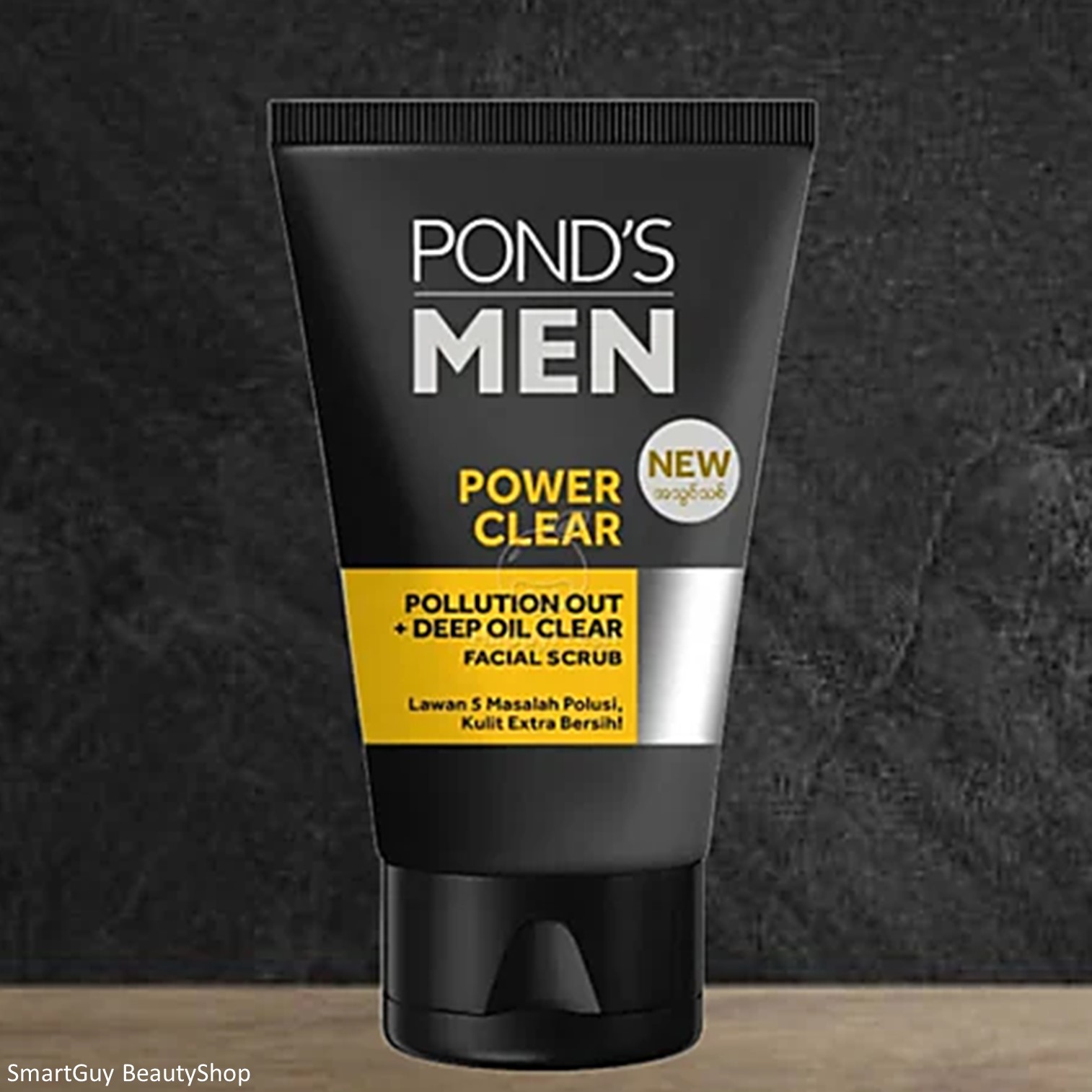Pond's Men Power Clear Facial Scrub Pollution Out&Deep Oil Clear 100g คลีนซิ่งโฟมทำความสะอาดผิวหน้าผู้ชายสูตรพิเศษจากพอนส์เม็นสินค้านำเข้าจากต่างประเทศของแท้พร้อมส่ง