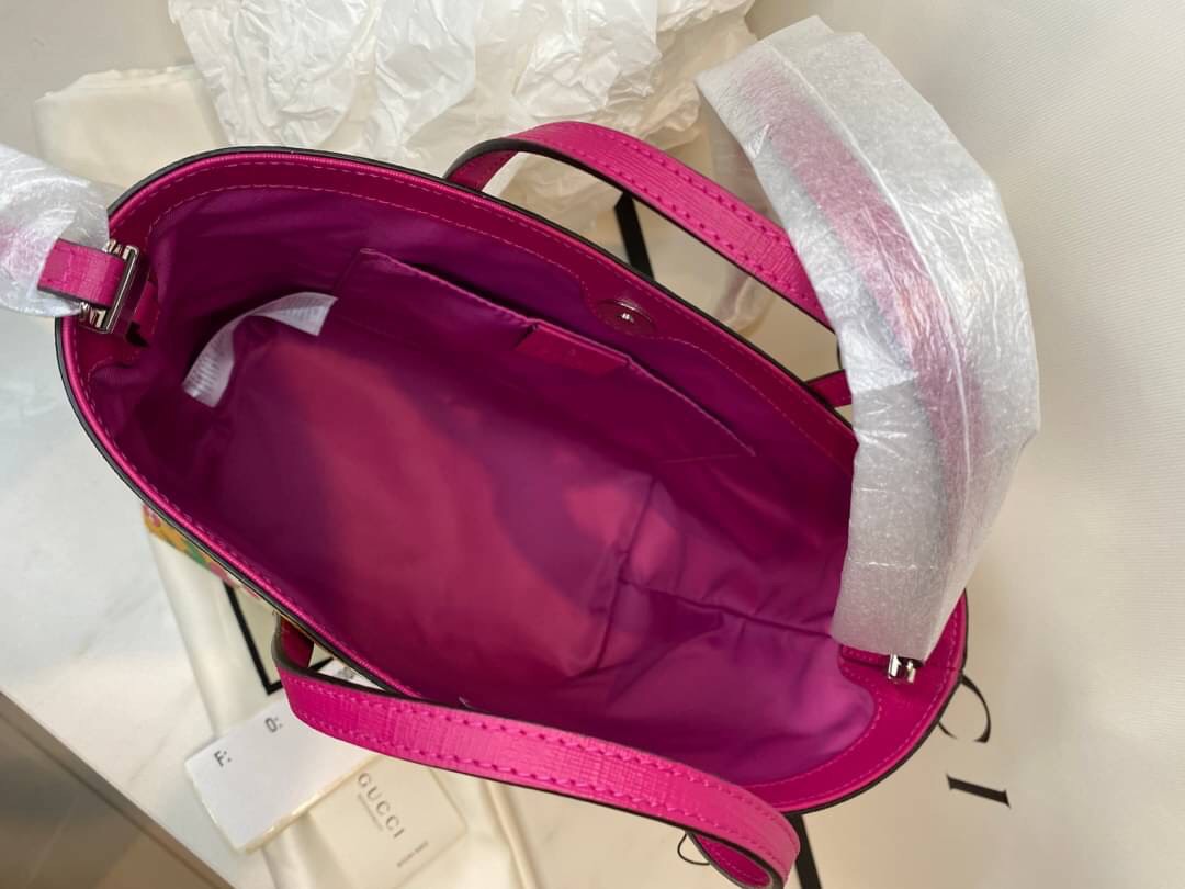 Gucci Tote Flowers & Mushroom With Strap