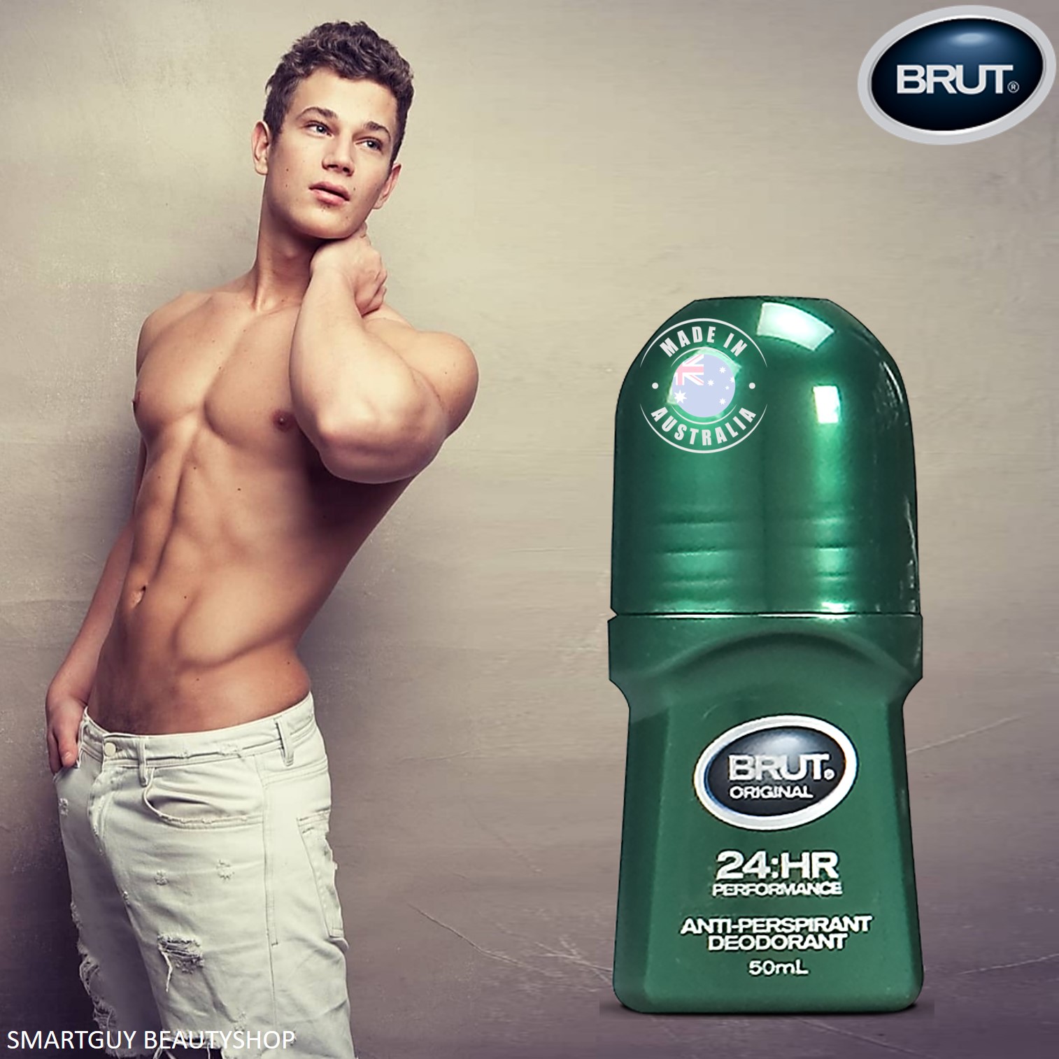 Brut ORIGINAL MENS Roll On DEODORANT Antiperspirant 50ml ผลิตภัณฑ์ลูกกลิ้งระงับกลิ่นใต้วงแขนสำหรับผู้ชายกลิ่นหอมพิเศษสินค้านำเข้าจากต่างประเทศ