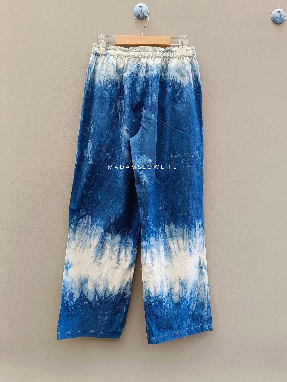 กางเกงขายาว Long Pants เนื้อผ้าคอตตอน Cotton 100% ย้อมครามธรรมชาติ