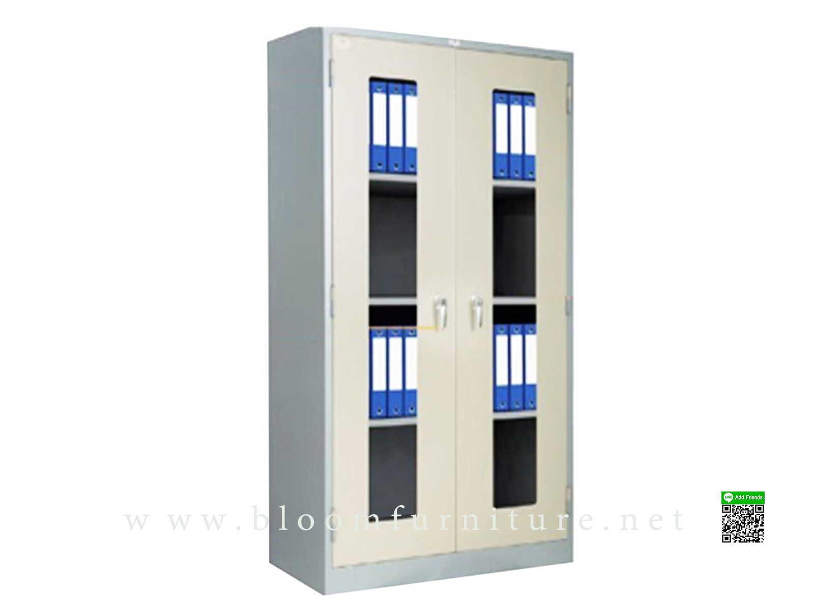 ตู้เหล็กเก็บเอกสารบานเปิด หน้าบานอะคริลิคใส ขนาด 122x61.1x198.2 ซม.