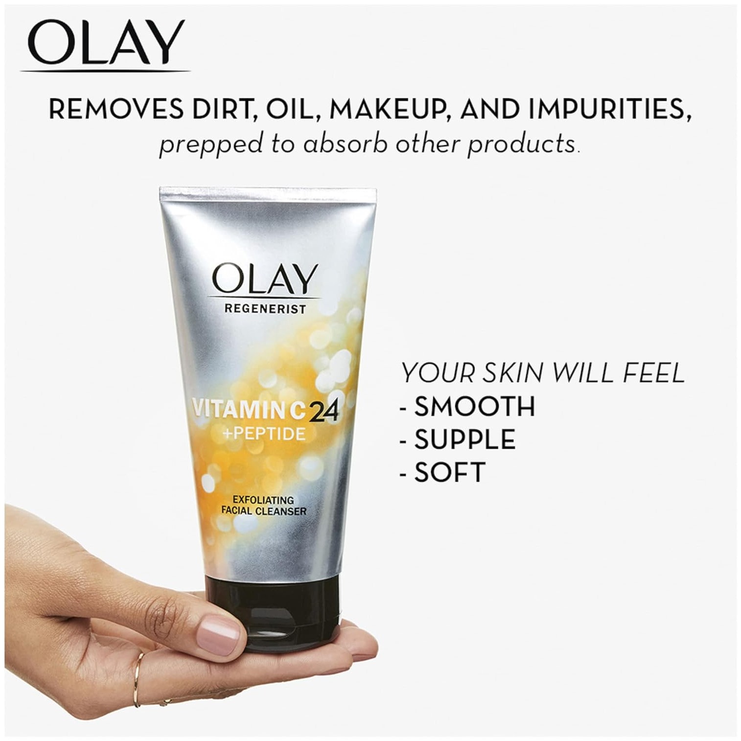 OLAY Vitamin C + Peptide 24 BRIGHTENING FACIAL CLEANSER 150ML ผลิตภัณฑ์ล้างทำความสะอาดผิวหน้าสูตรวิตามินซีเพื่อผิวกระจ่างใสสินค้านำเข้าจากออสเตรเลียของแท้