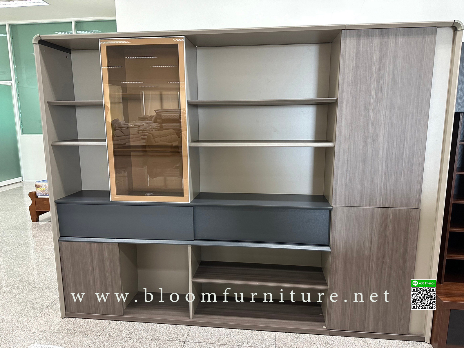 ตู้เก็บเอกสาร ตู้โชว์มีไฟสวยงาม ขนาด 260*40*200 ซม.