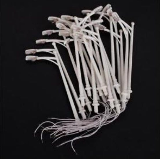 เสาไฟถนนกิ่งเดี่ยว สีขาว 6V สูง 5.5 ซ.ม. (สเกล 1:200) / 5 ต้น