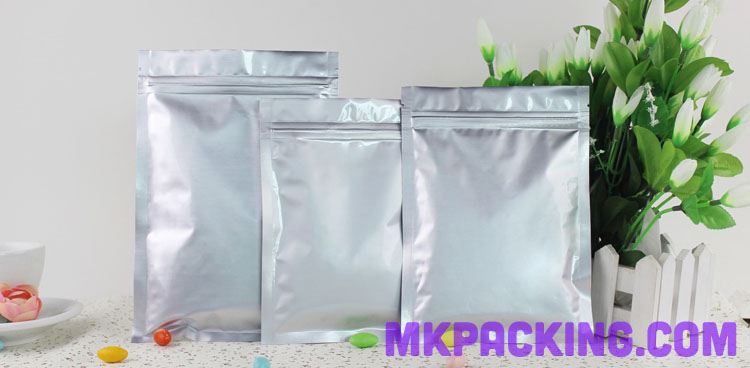 ถุงฟอยด์เงินทึบ ซิปล็อค ตั้งไม่ได้ ขนาด 8.5*14 ซม.