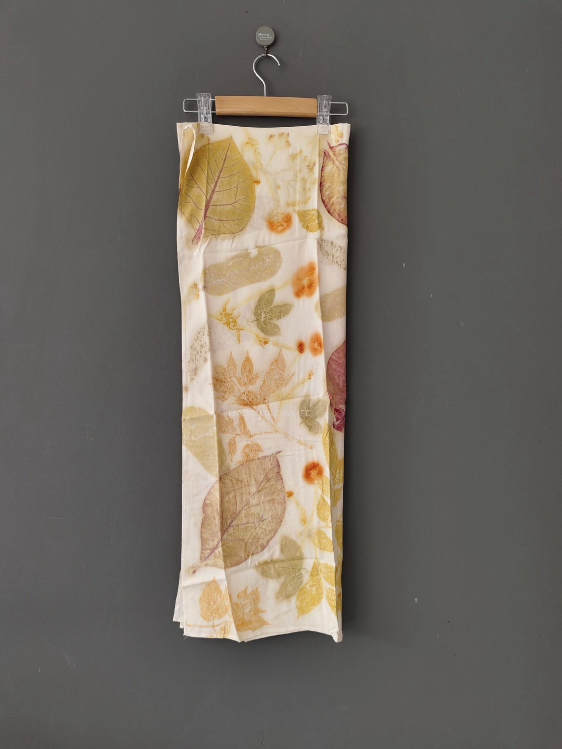 ผ้าพันคอ cotton Eco print ขนาด กว้าง 70 cm × ยาว 200 cm