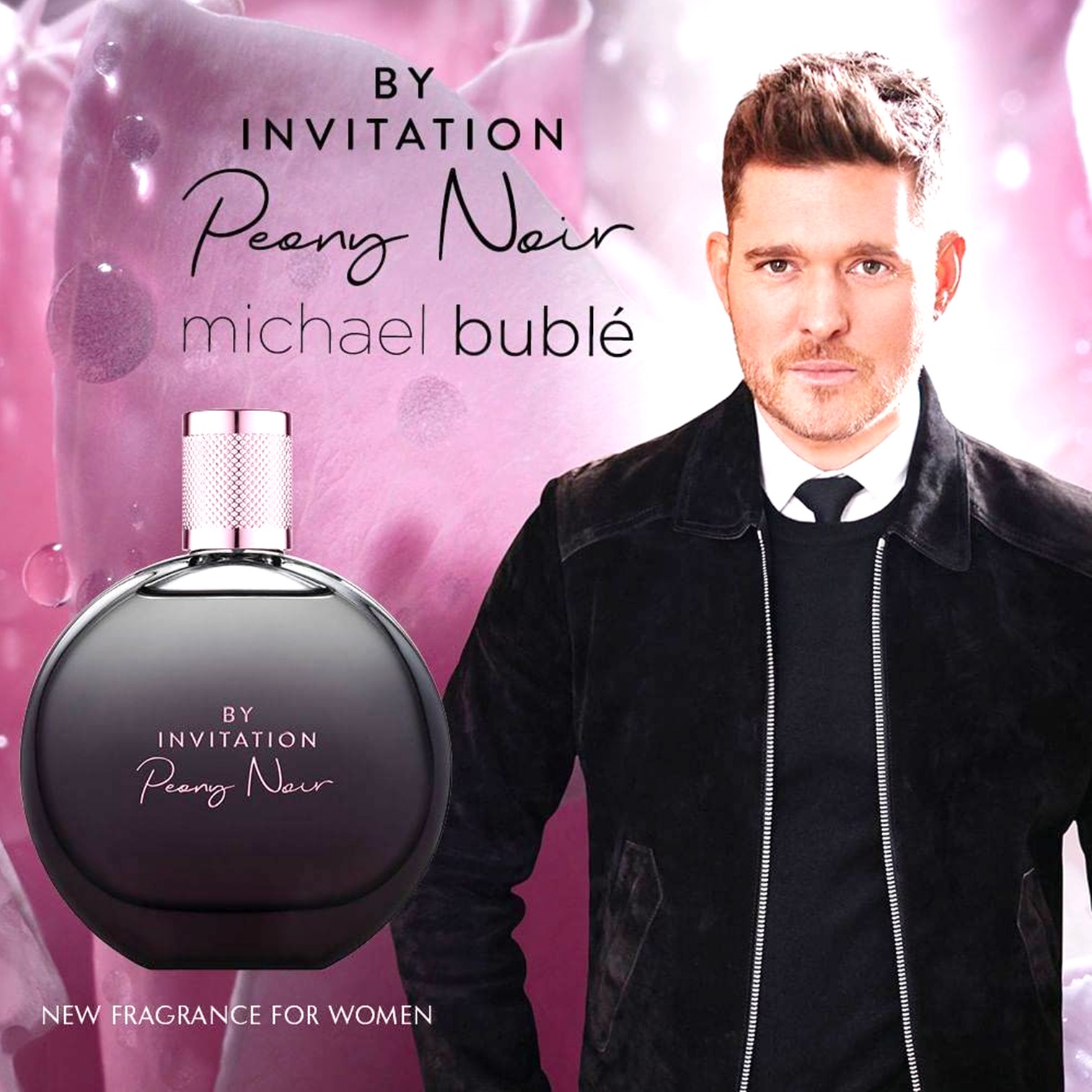 By Invitation Peony Noir from Michael Bublé Eau de Parfum 100ml น้ำหอมผู้หญิงกลิ่นหอมหวานผสานความมั่นใจในแบบสาวเท่ห์สินค้ารับประกันลิขสิทธิ์แท้จากต่างประเทศพร้อมส่ง