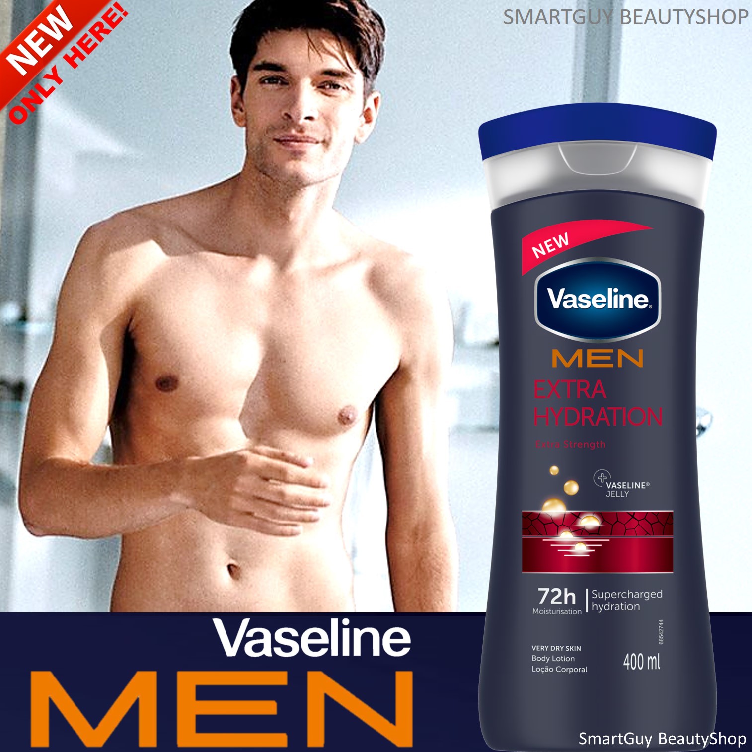 Vaseline MEN Extra Hydration Body Lotion 400ml ผลิตภัณฑ์บำรุงผิวกายสูตรพิเศษสำหรับผู้ชายสินค้านำเข้าจากออสเตรเลียรับประกันของแท้พร้อมส่ง
