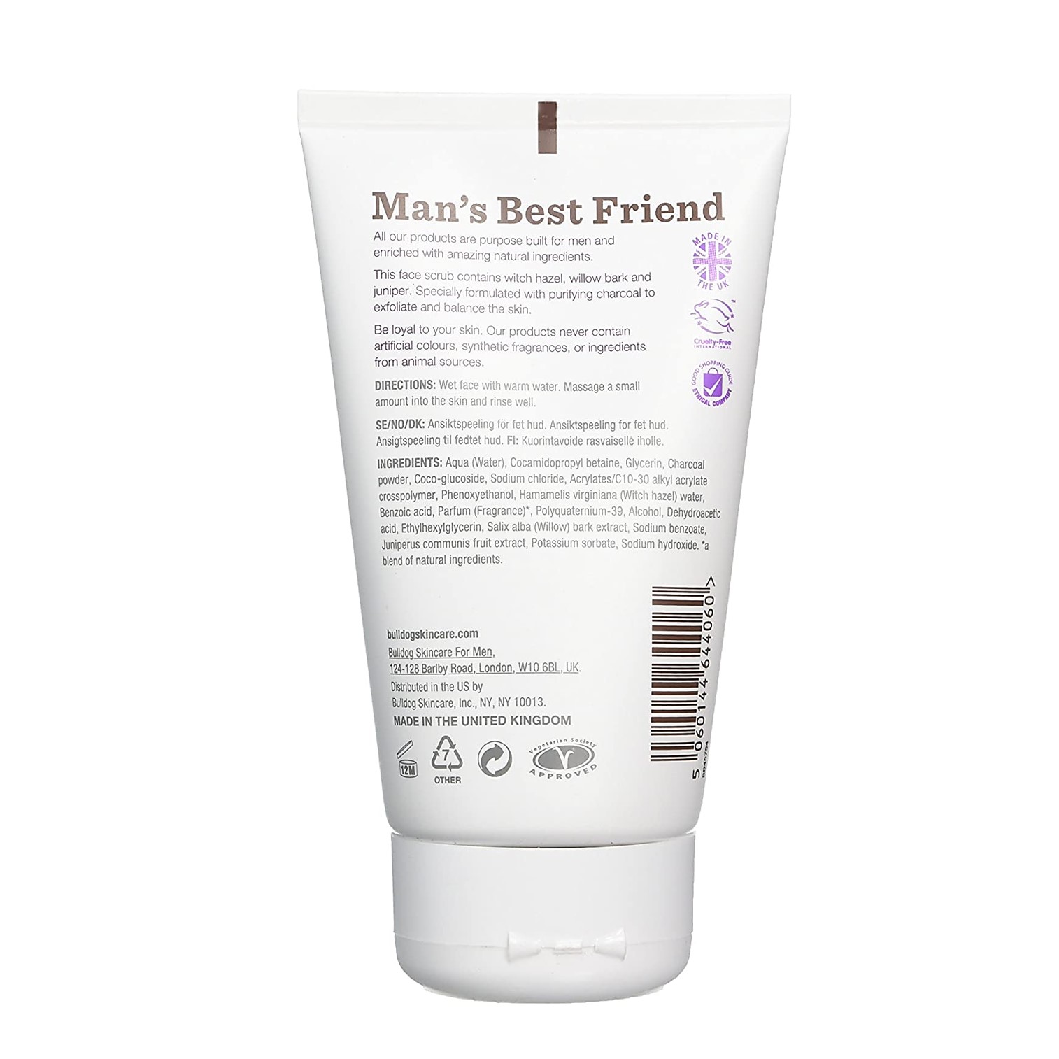 BULLDOG Skincare For Men Oil Control Face Scrub 125ml ผลิตภัณฑ์สครับขัดผิวหน้าสูตรลดความมันส่วนเกินได้อย่างมีประสิทธิภาพ สินค้านำเข้าจากต่างประเทศ