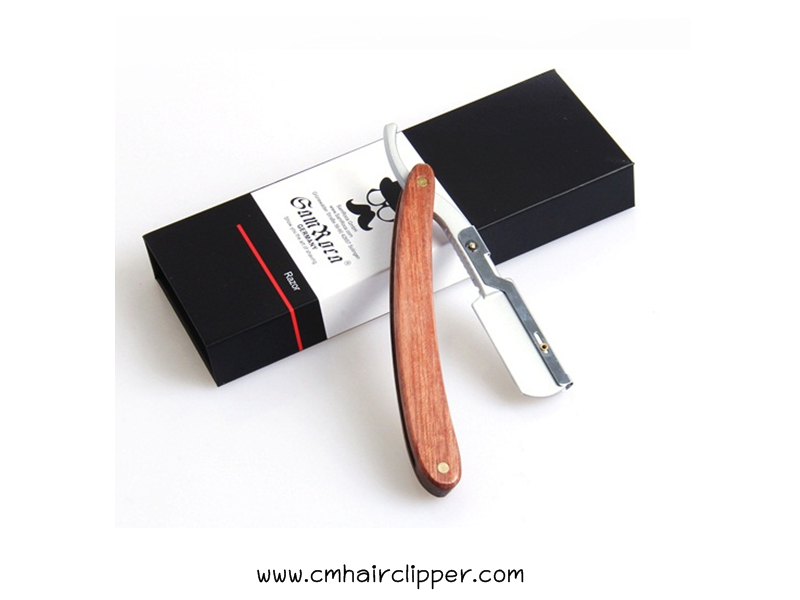 มีดโกนพับไม้แท้ สีน้ำตาล SamRoca Made in Germany