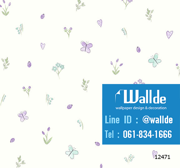 วอลเปเปอร์ห้องเด็ก วอลเปอร์ลายการ์ตูน ลายดอก