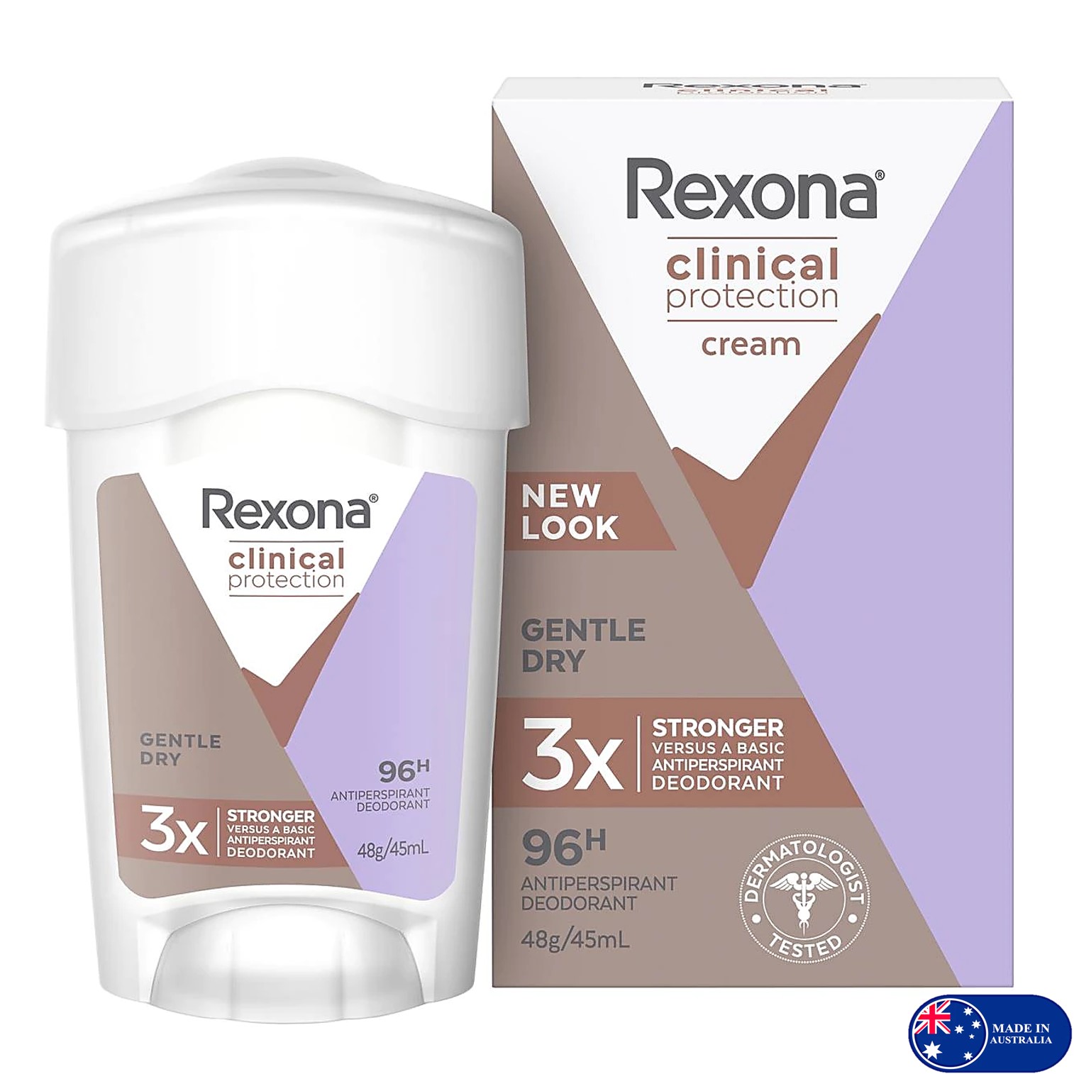Rexona Women Clinical Protection Antiperspirant Cream Deodorant 45ml ผลิตภัณฑ์ระงับกลิ่นใต้วงแขนแบบแท่งสติ๊กสูตรพิเศษสำหรับผู้หญิงสินค้านำเข้าจากออสเตรเลียพร้อมส่ง