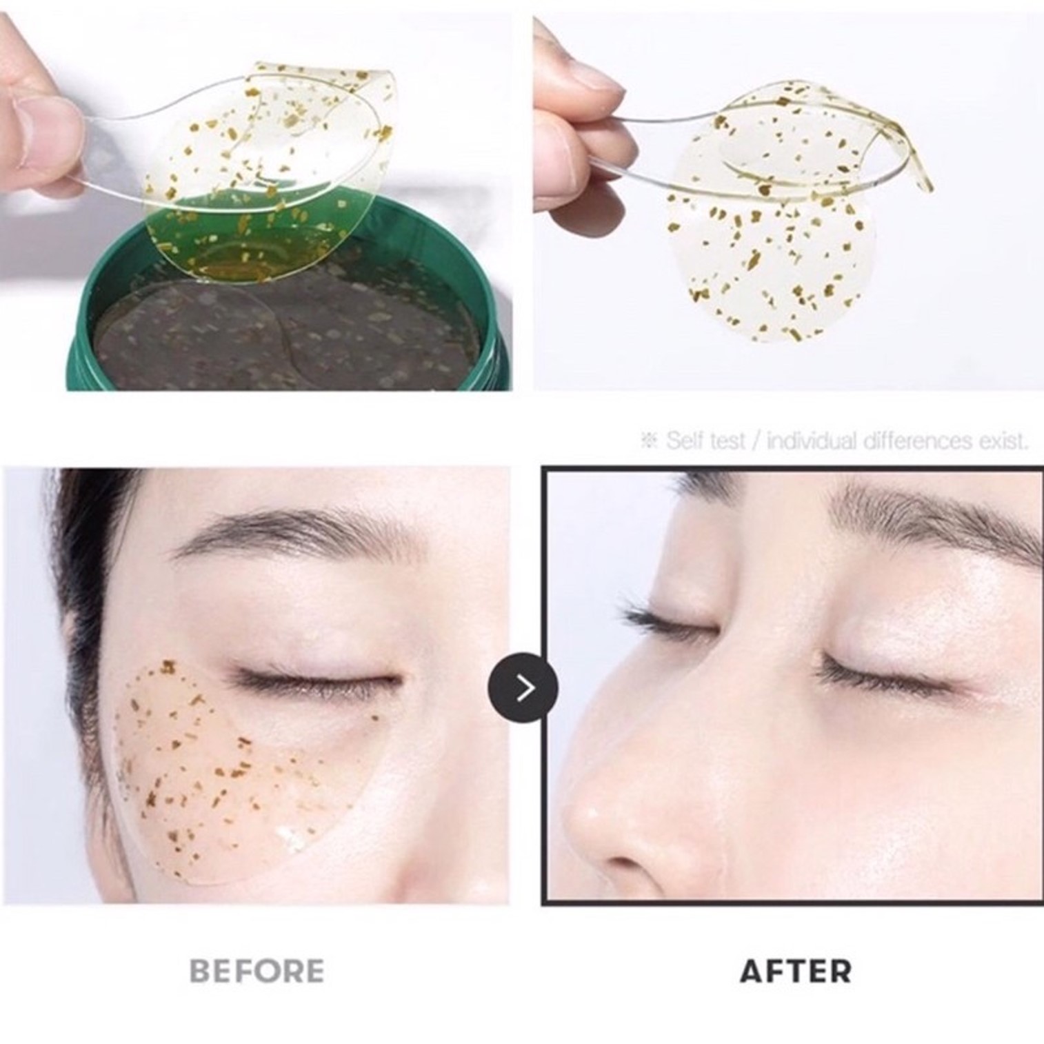 VT CICA Natural Eye Gel Patch 60pcs แผ่นเจลมาส์คบำรุงผิวใต้ตาสูตรสารสกัดใบบัวบกจากเกาหลีของแท้