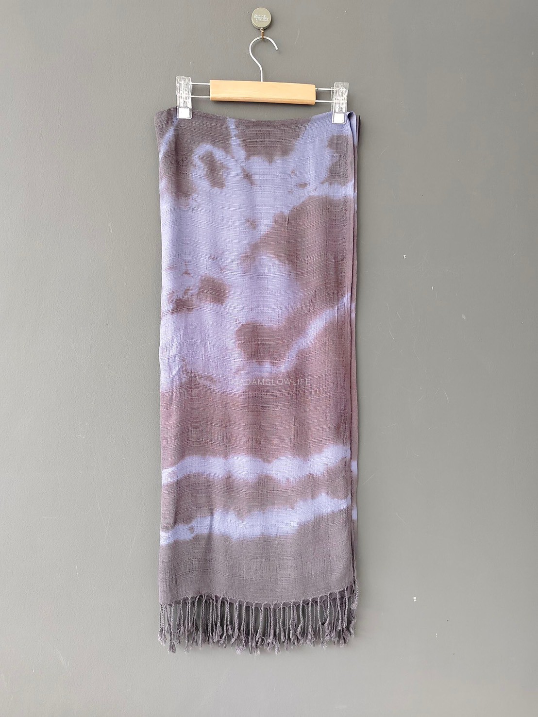 ผ้าพันคอ cotton มัดย้อมฟ้าน้ำตาล Size : กว้าง 70 cm × ความยาว 170 cm