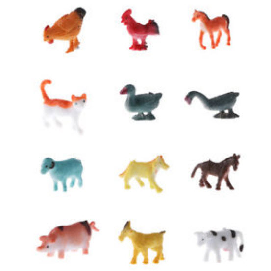 Farm animals ชุด 12 ตัว ขนาด 2-4 ซ.ม.