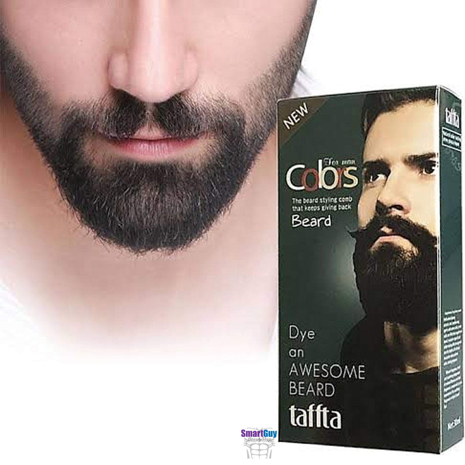 TAFFTA For Man Colors Cream The Beard Styling Comb That Keeps Giving Back Mustache & Beard Natural Black 30ml. ครีมเปลี่ยนสีผมหนวดเคราคิ้วสำหรับผู้ชาย สินค้านำเข้าจากต่างประเทศ สีดำธรรมชาติ