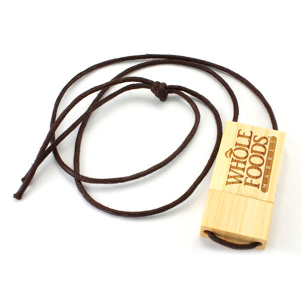 Flash Drive Wooden พร้อมเชือกสายคล้องคอ