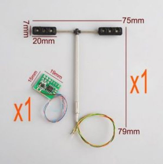 ชุดสัญญาณไฟจราจร สองแขน 1 ชุด (HO/OO Scale) - pre-order