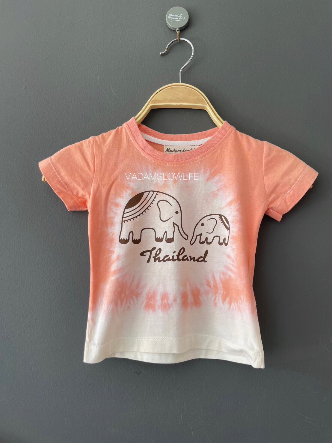 เสื้อยืดลวดลายช้าง THAILAND มัดย้อมสีปลอดสารพิษ 80 90 100 110 120 130 140