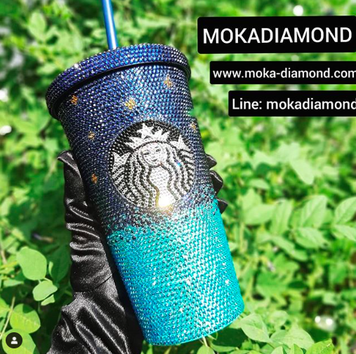 แก้วสตาร์บัคติดเพชร2tone 16 oz.