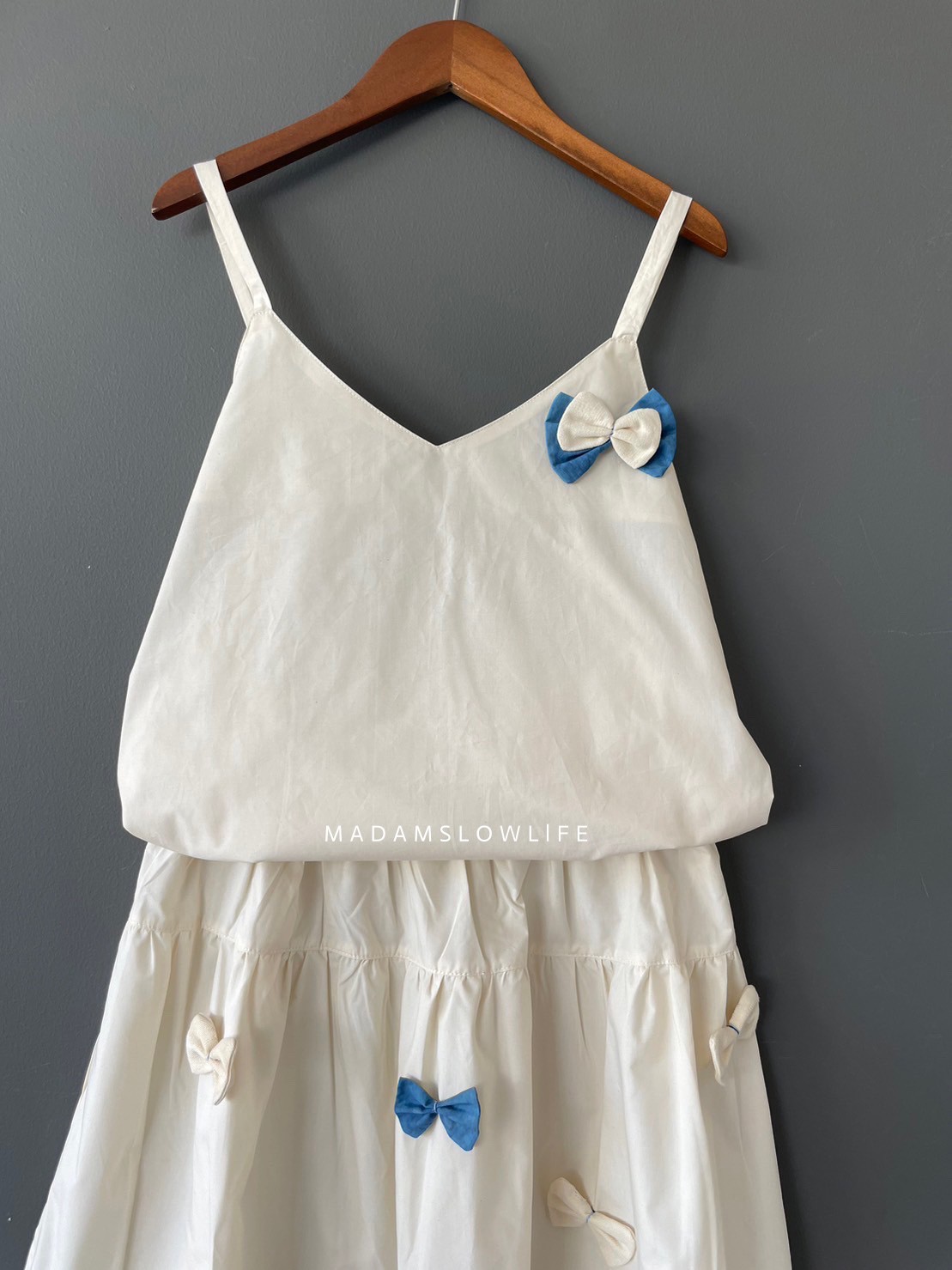 ชุดเซตสายเดี่ยวกระโปรง Size:S M L XL ผ้าคอตตอนพรีเมี่ยม