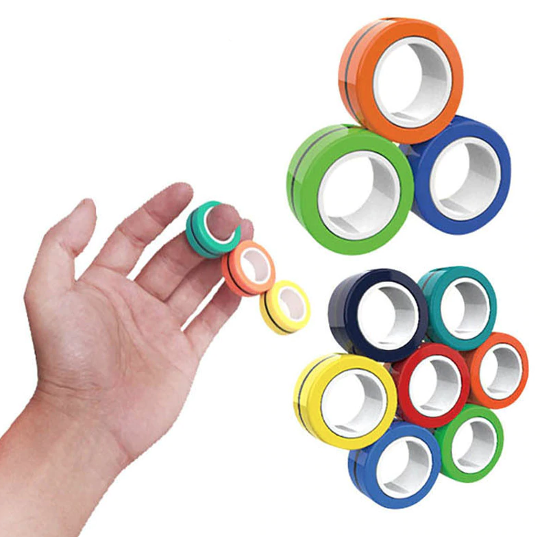 Magnetic ring วงแหวนแม่เหล็ก สุดฟิน ฟิตเจ็ต Magic Tricks Strong Magnetic fidget