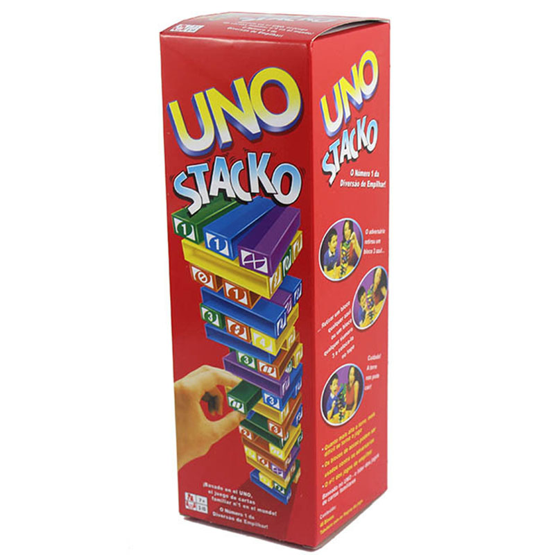 เกมส์ UNO Stacko อูโน่ตึกถล่ม ดึงล้ม เล่นสนุก เกมครอบครัว เกมส์เสริมพัฒนาการ