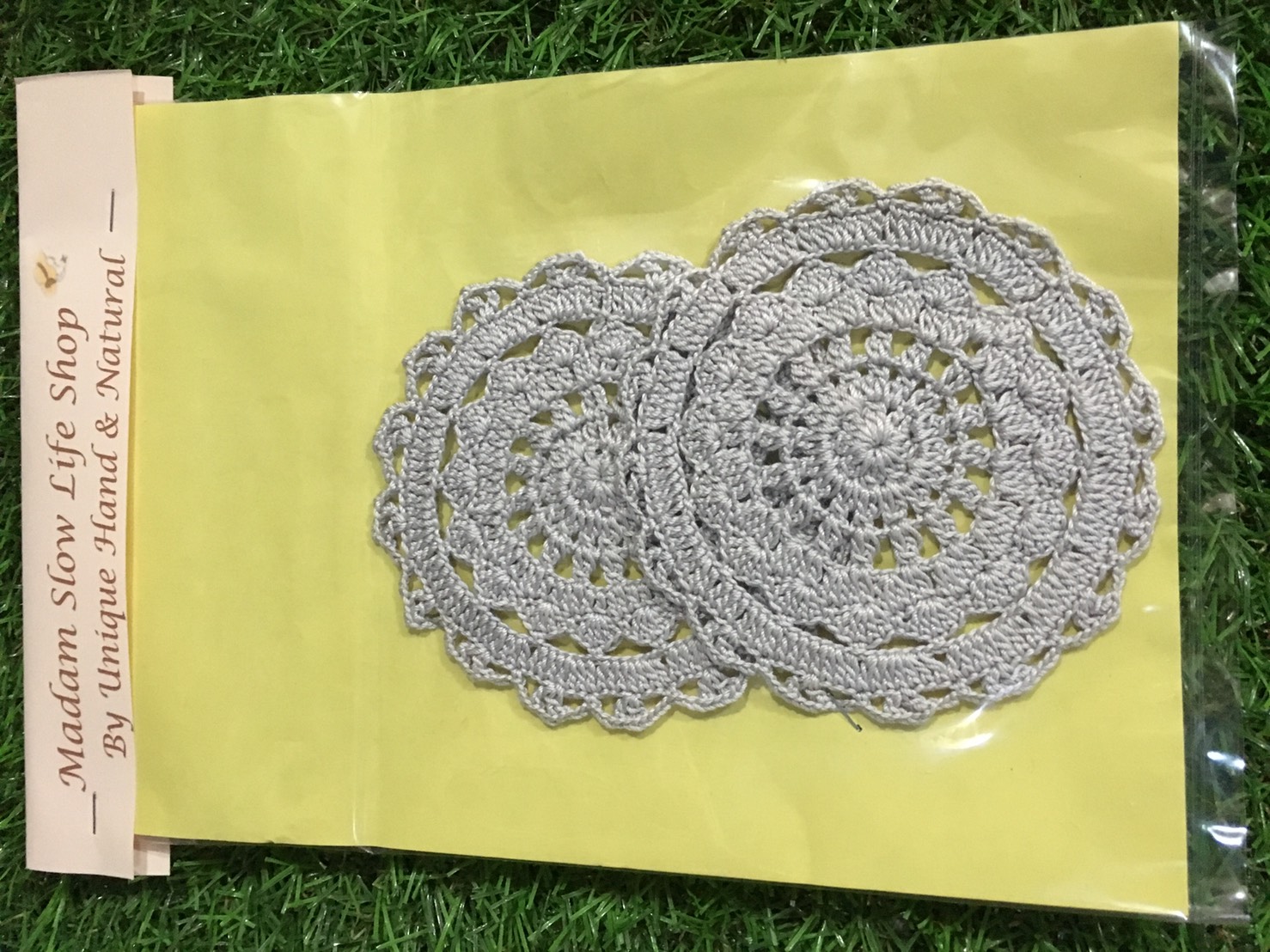 ที่รองแก้ว รองแจกัน ประดับโครเชต์ Crochet S20